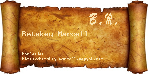 Betskey Marcell névjegykártya